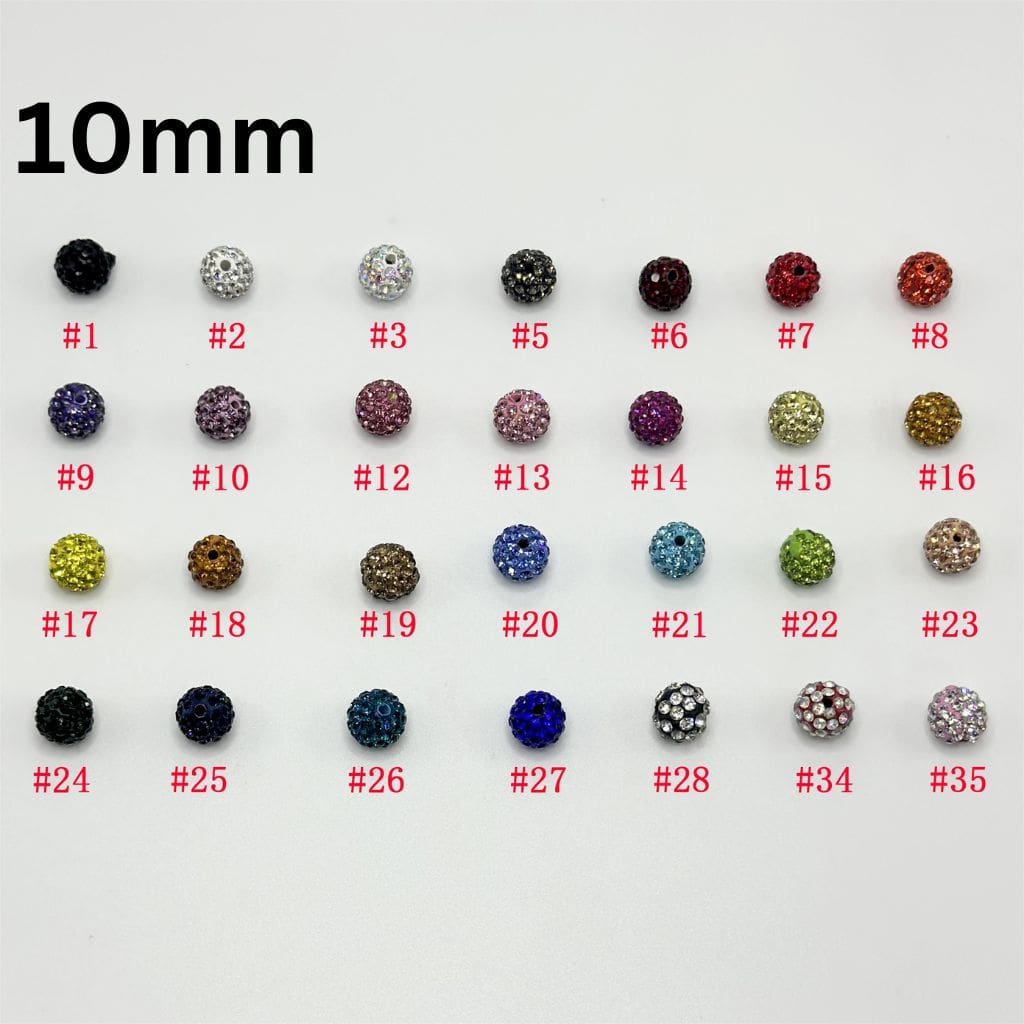 z-Sparkling Rhinestone Clay Beads 10mm, Random Mix, YY, Please Read Description
