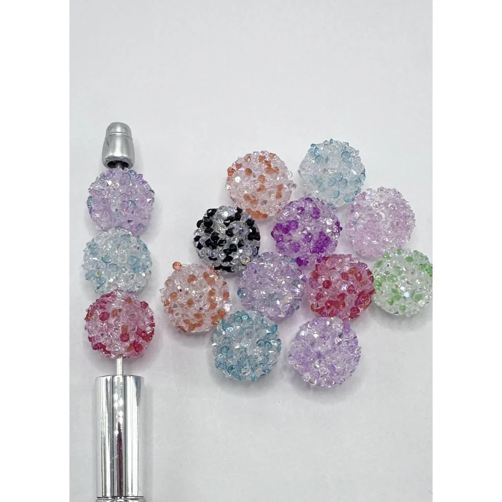 z-Double Color Sugar Beads Acrylic Beads Clear, Random Mix, Around 16MM