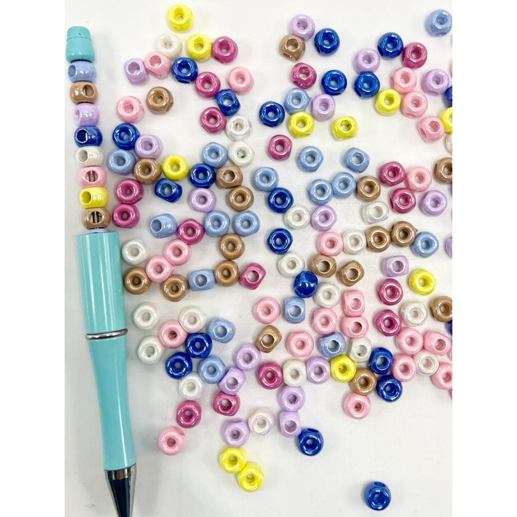 z-Four-Hole Quadripuntal Spacer Acrylic Beads, Pastel Color with UV Plating, 8mm, CM