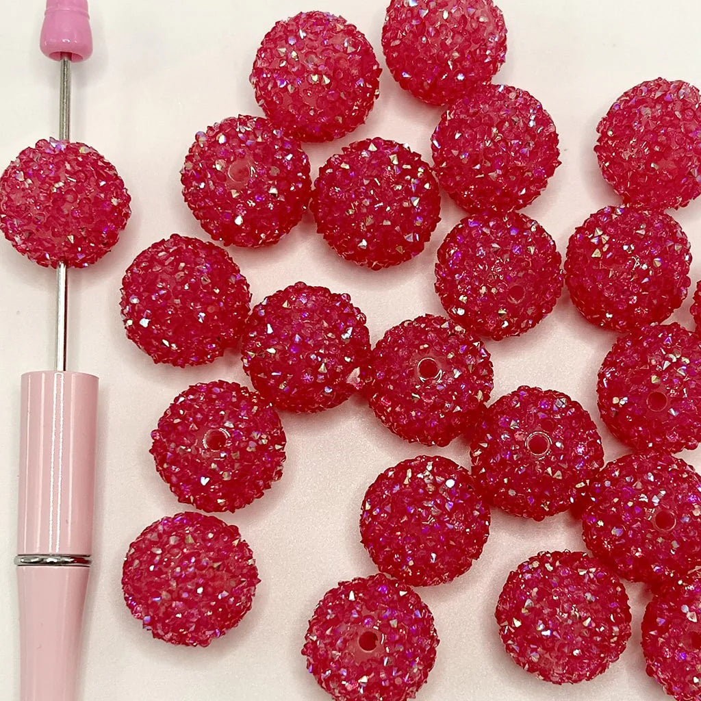 z-Rose Pinkish-Purple Color Hard Acrylic Sugar Beads, 20mm