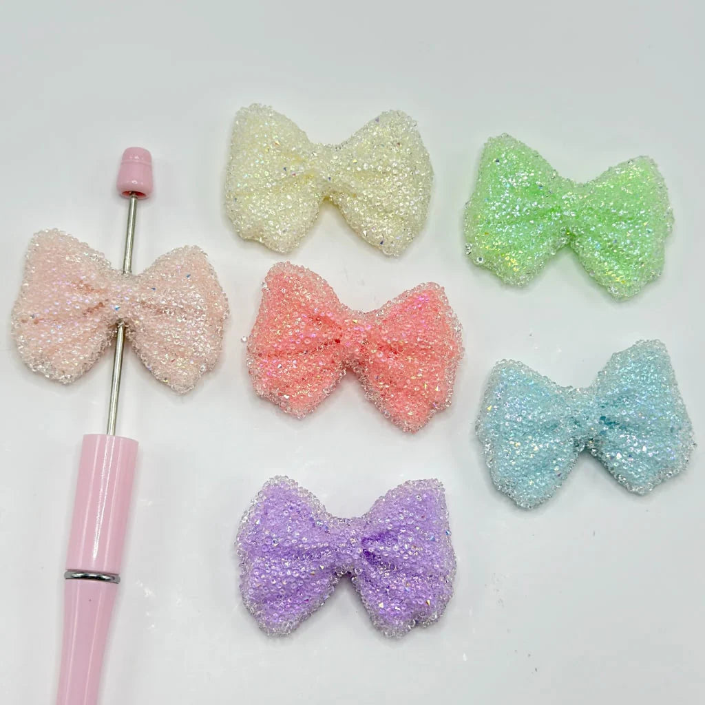 z-Bling Bling Solid Color Butterfly Sugar Acrylic Beads, Random Mix, Around 47*33MM