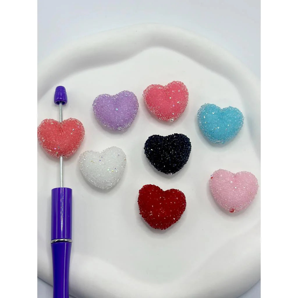 z-Sugar Heart Acrylic Beads, 24mm by 27mm, Big, Random Mix Color