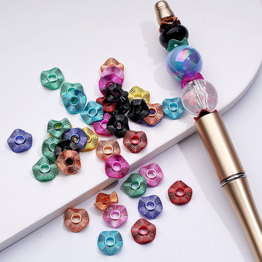 z-Mini Cute Multi-Color Wave Shape Metal Spacer with Stripes, 10MM