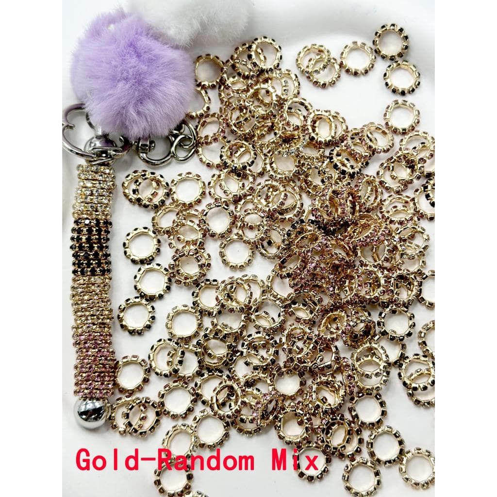 z-New Style Silver Spacer with Solid Color Rhinestones, 10MM