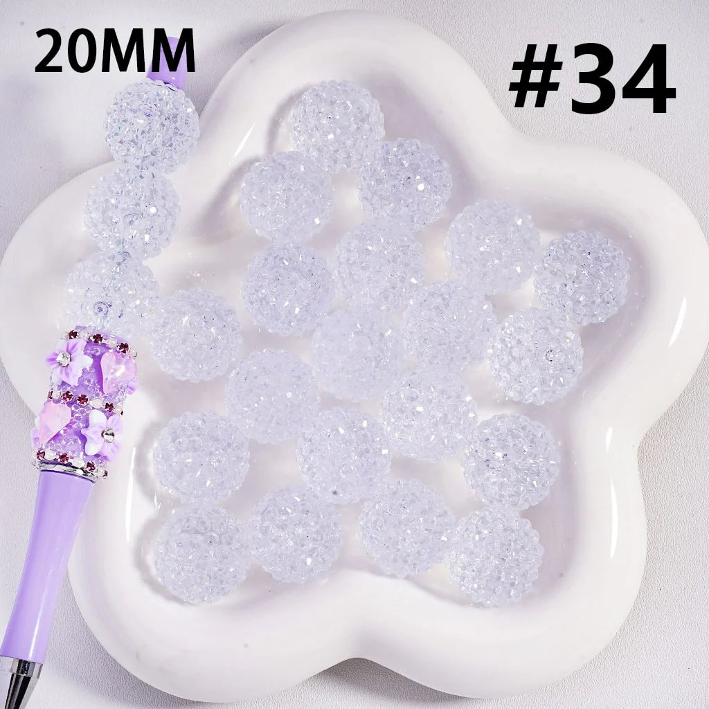 z-Acrylic Rhinestone Beads Crystal Clear Color 20MM