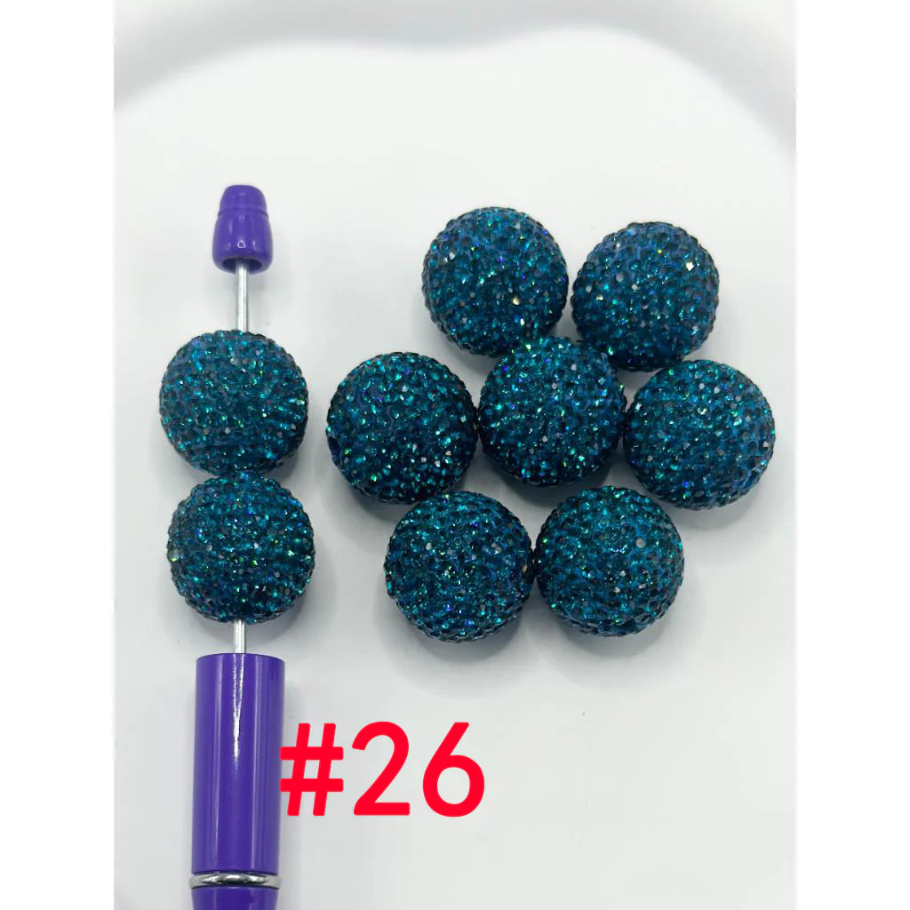 z-Clay Beads with Rhinestones, 20mm, Please Read Description