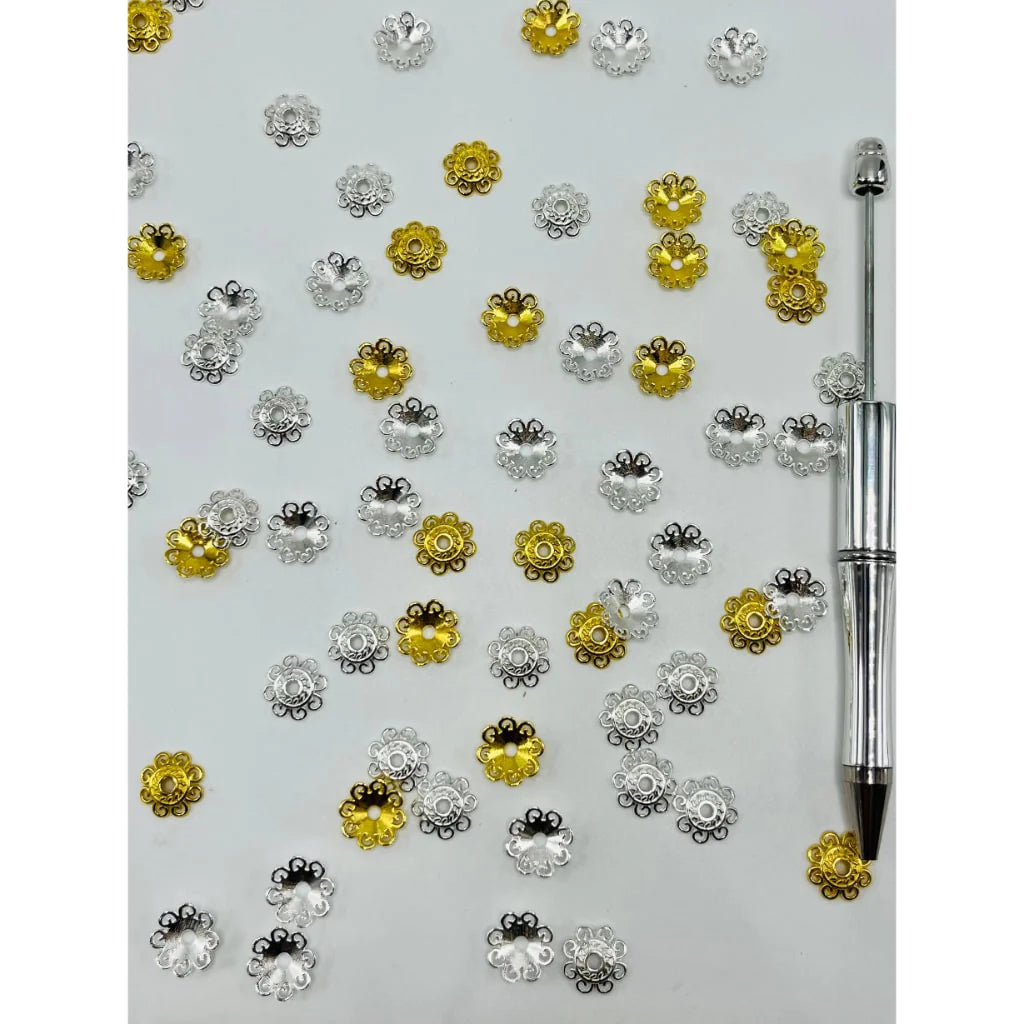 z-Metal Bead Caps, Spacers, Gold and Silver Colors, 12 mm, ZJ