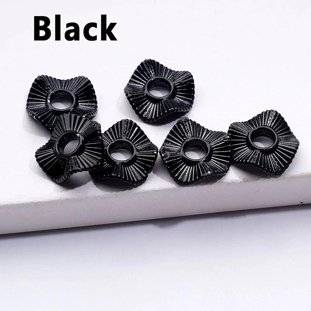 z-Mini Cute Multi-Color Wave Shape Metal Spacer with Stripes, 10MM