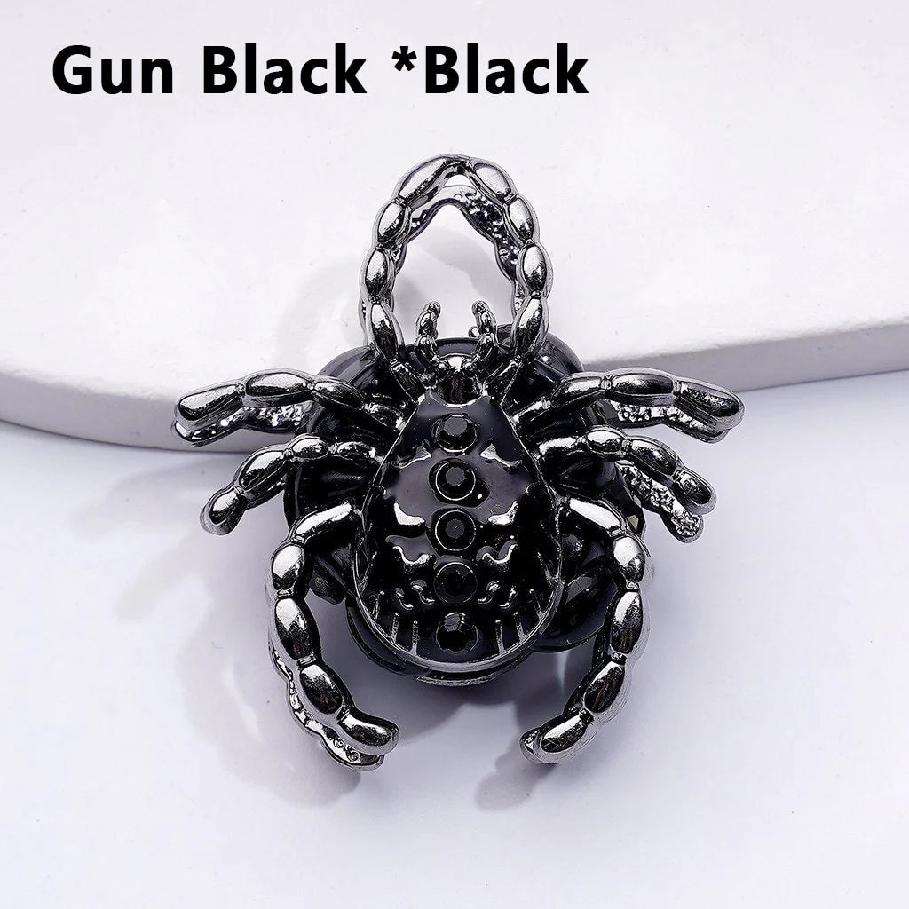 z-Bling Bling Fancy Alloy Spider with Colorful Rhinestones Clay Beads, Around 40*36*20MM