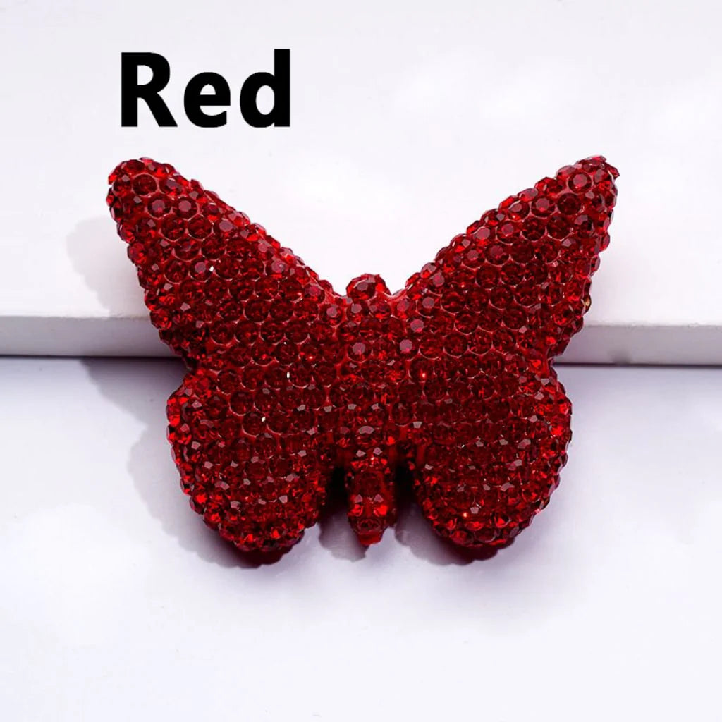 z-Exquisite Multi-Color Butterfly Clay Beads with Shiny Rhinestones, 54*41MM