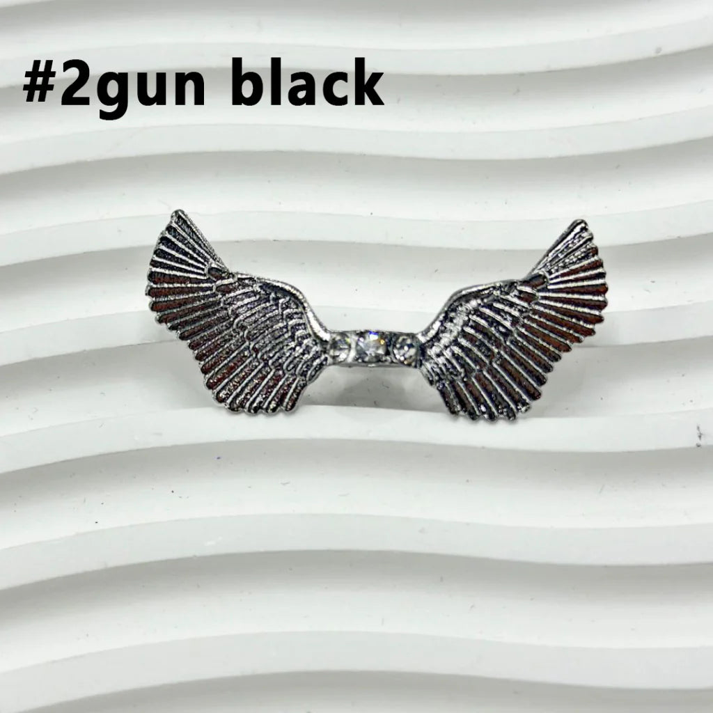 z-Clear Rhinestone Spacers with Angel Wings, 44MM