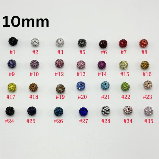 z-Sparkling Rhinestone Clay Beads 10mm, Random Mix, YY, Please Read Description