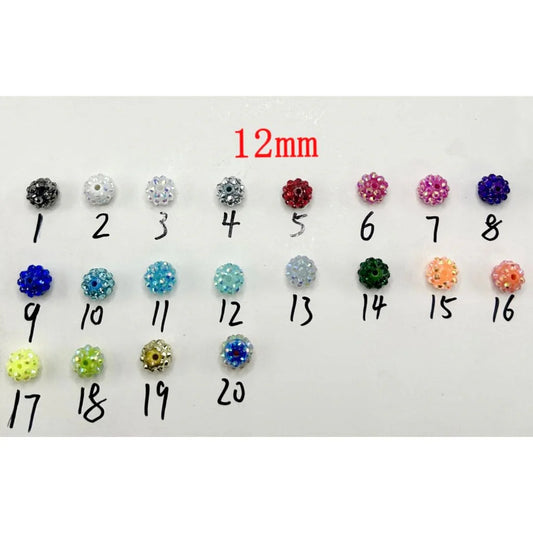 z-Acrylic Rhinestone Beads, 12mm