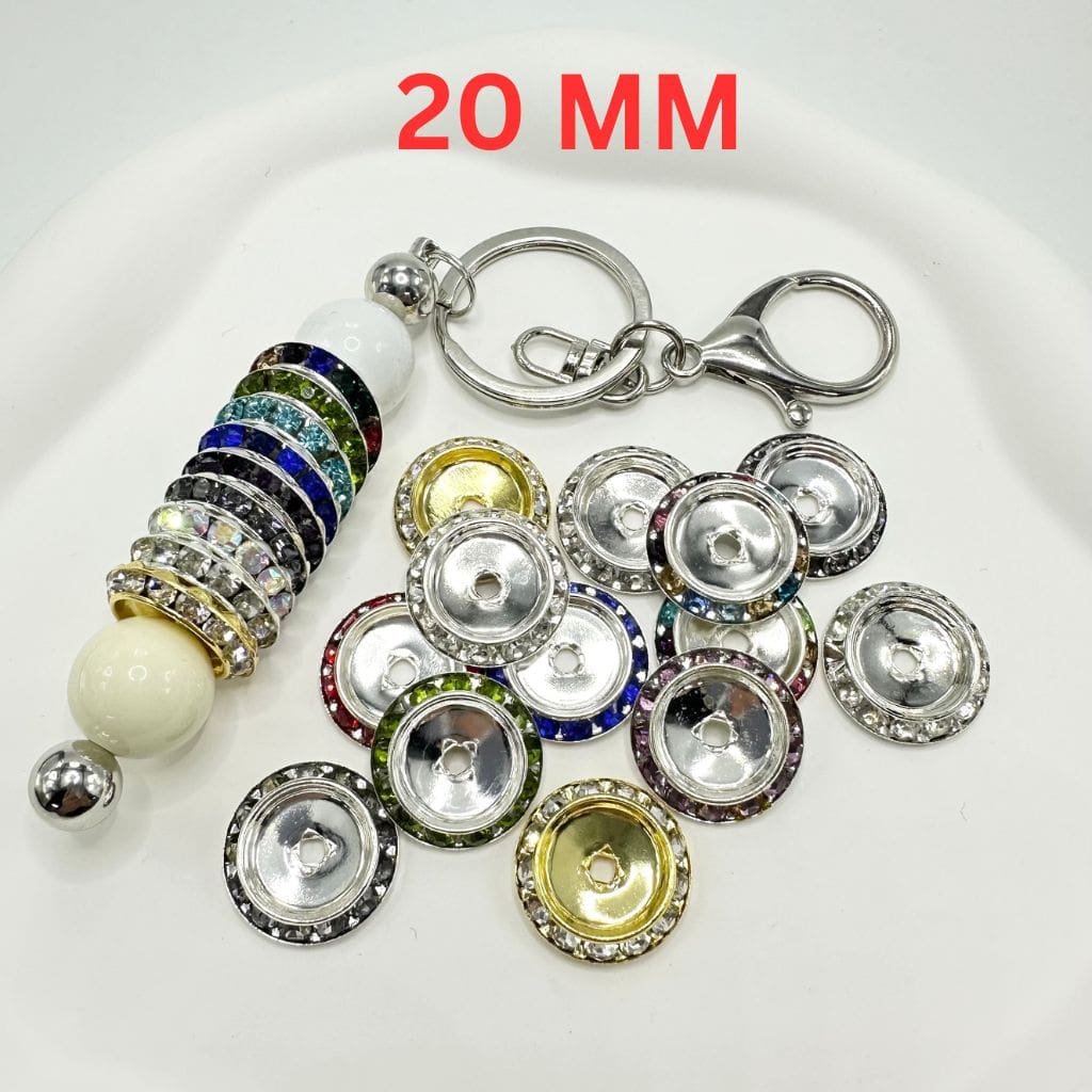 z-Splittable Matching Rhinestone Spacers in Solid Colors, 20mm