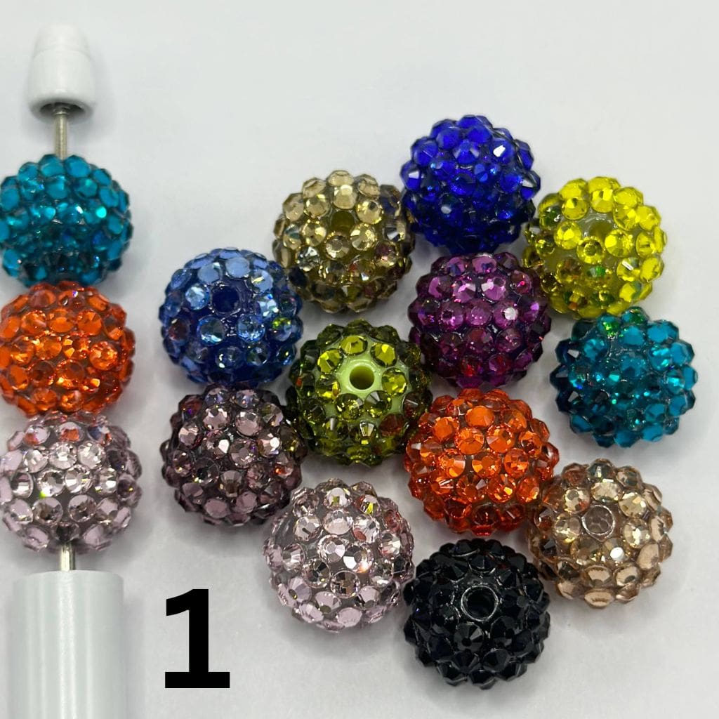 z-Crystal Rhinestone Beads Glossy Shiny Clear Acrylic Beads 16mm