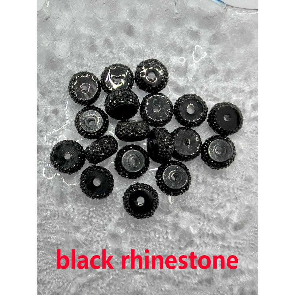 z-Wheel Spacers with Silver &golden& Black Rhinestone, 6x12mm