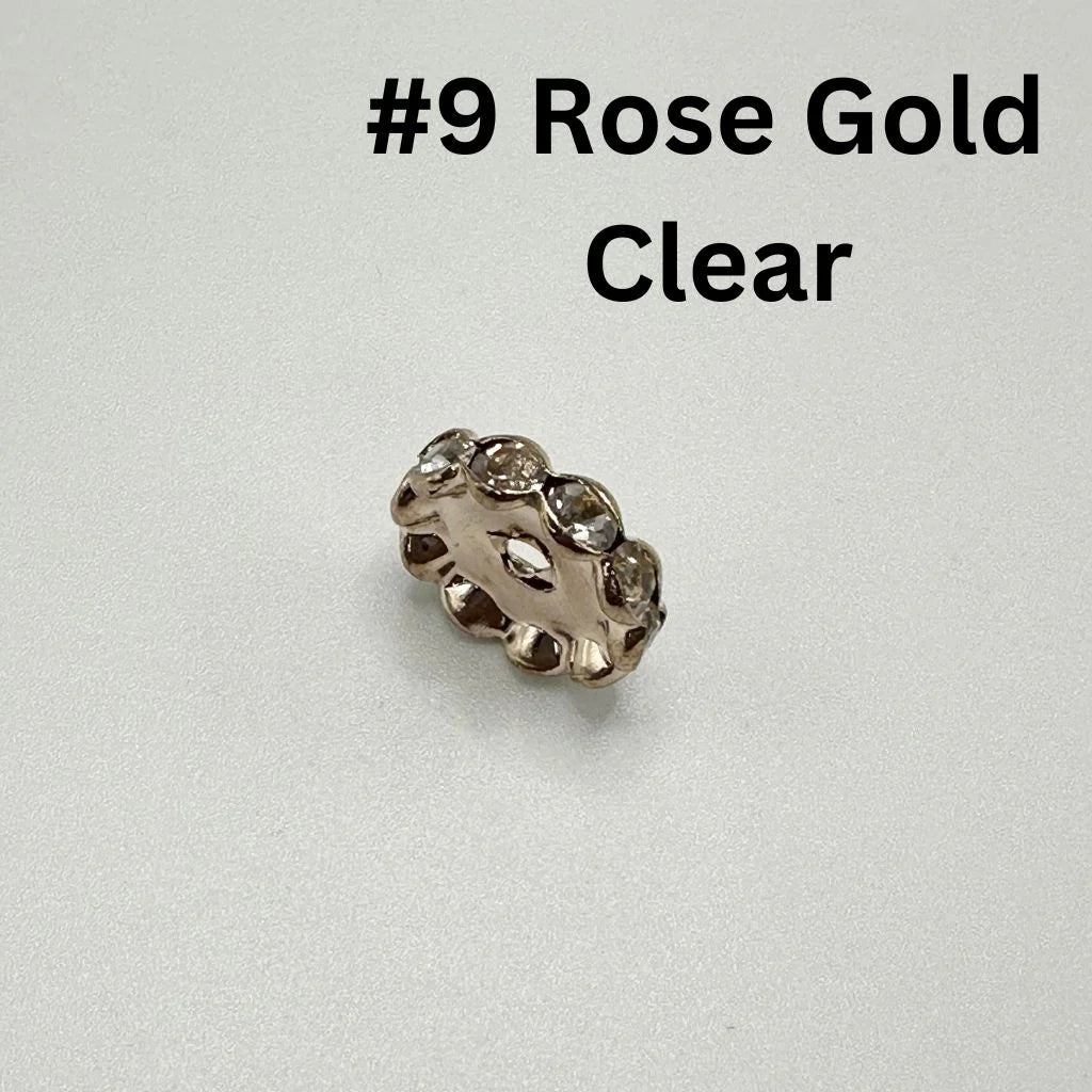 z-Crimp Beads, Metal Wave Shape Spacers with Rhinestones in Solid Colors, 15mm