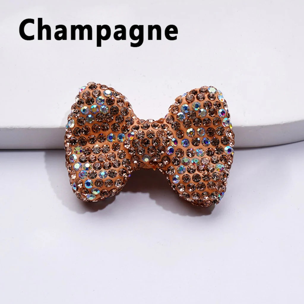 z-Bling Bling Multi-Color Bowtie Clay Beads with Shiny Rhinestones, 28*40MM