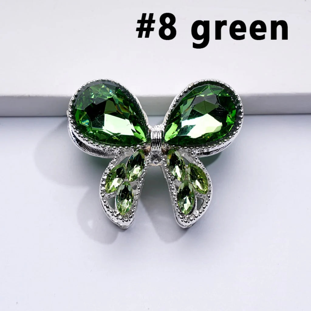 z-Silver Metal Beads with Delicate Fancy Bowtie and Colorful Shiny Rhinestones 31×26MM