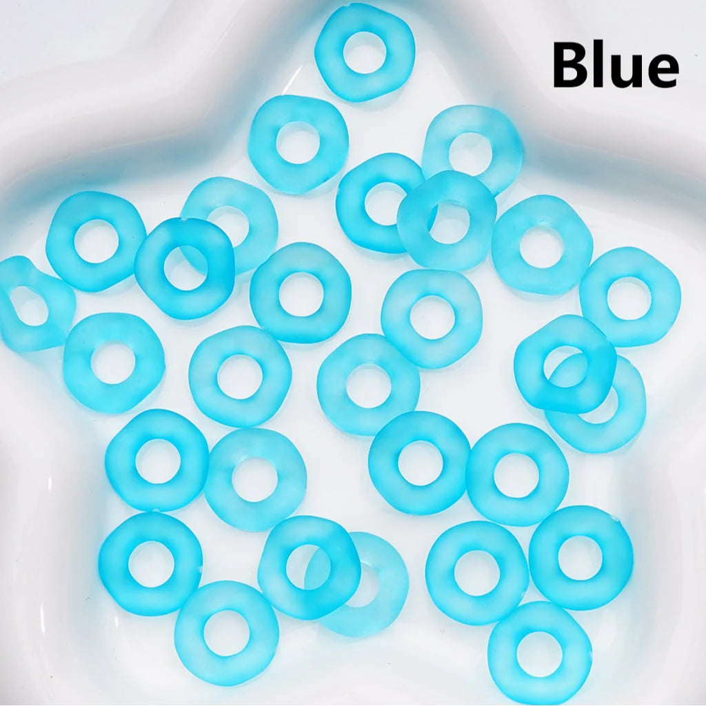 z-Multi-Color Translucent Frosted Large Hole Wavy Shape Acrylic Spacer Beads, 16MM (Single Color is only available for 500pcs(Whole bag))