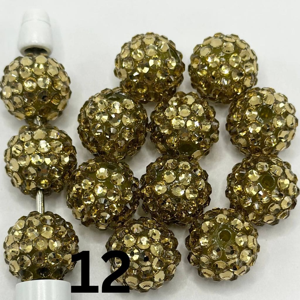 z-Crystal Rhinestone Beads Glossy Shiny Clear Acrylic Beads 16mm