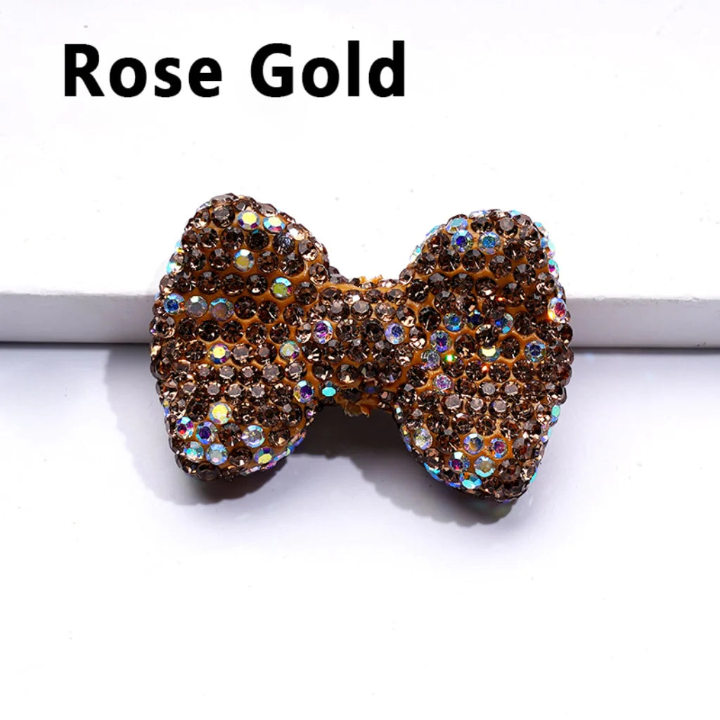 z-Bling Bling Multi-Color Bowtie Clay Beads with Shiny Rhinestones, 28*40MM