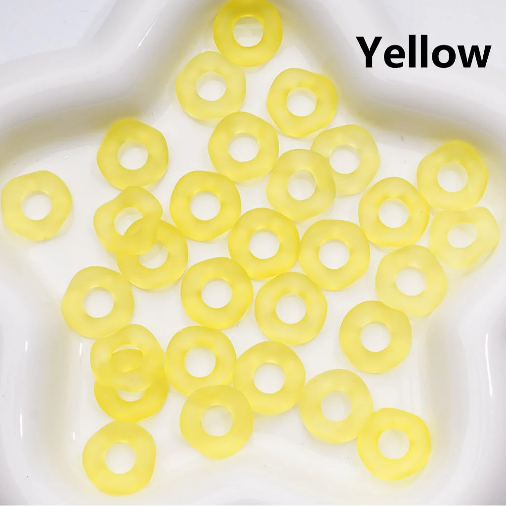 z-Multi-Color Translucent Frosted Large Hole Wavy Shape Acrylic Spacer Beads, 16MM (Single Color is only available for 500pcs(Whole bag))