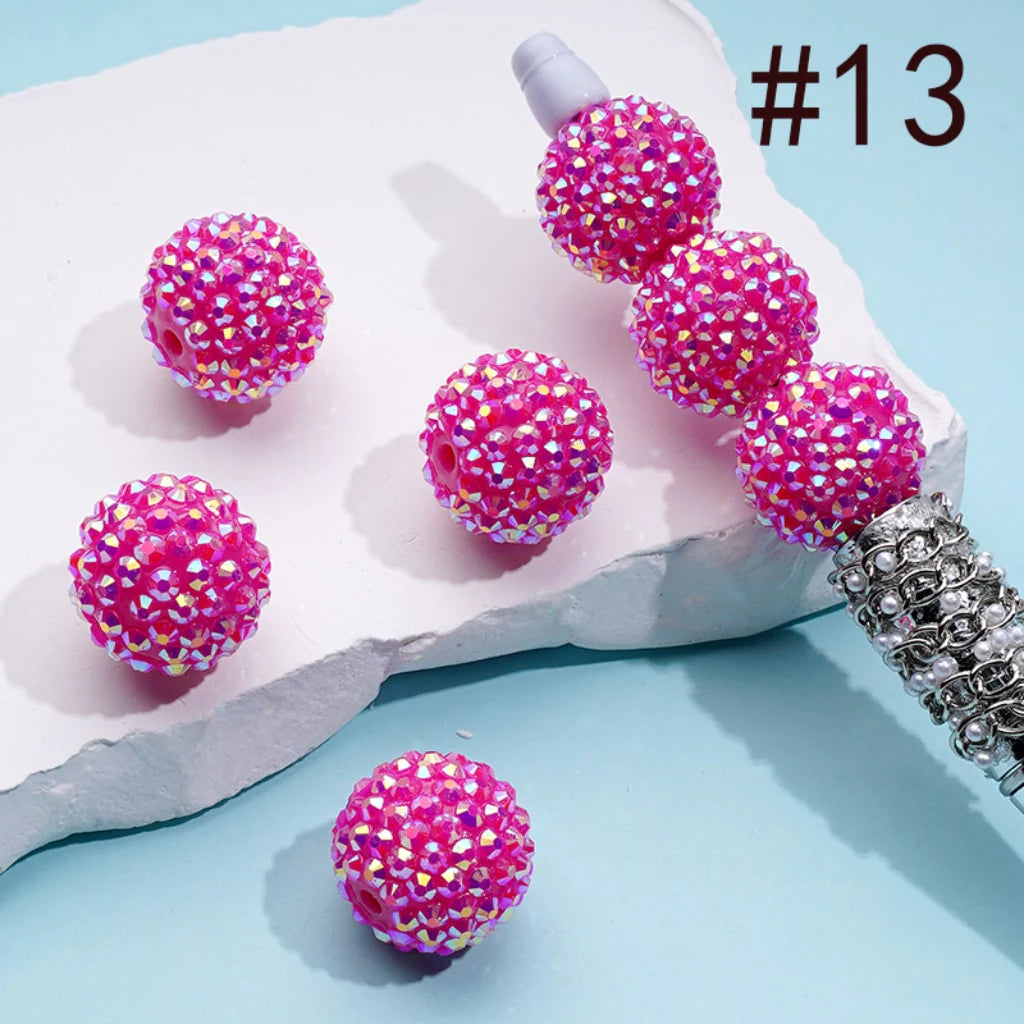 z-20MM Rhinestone Beads, Collection of Acrylic Rhinestone Beads, Part 1: Color No.1 -No.32