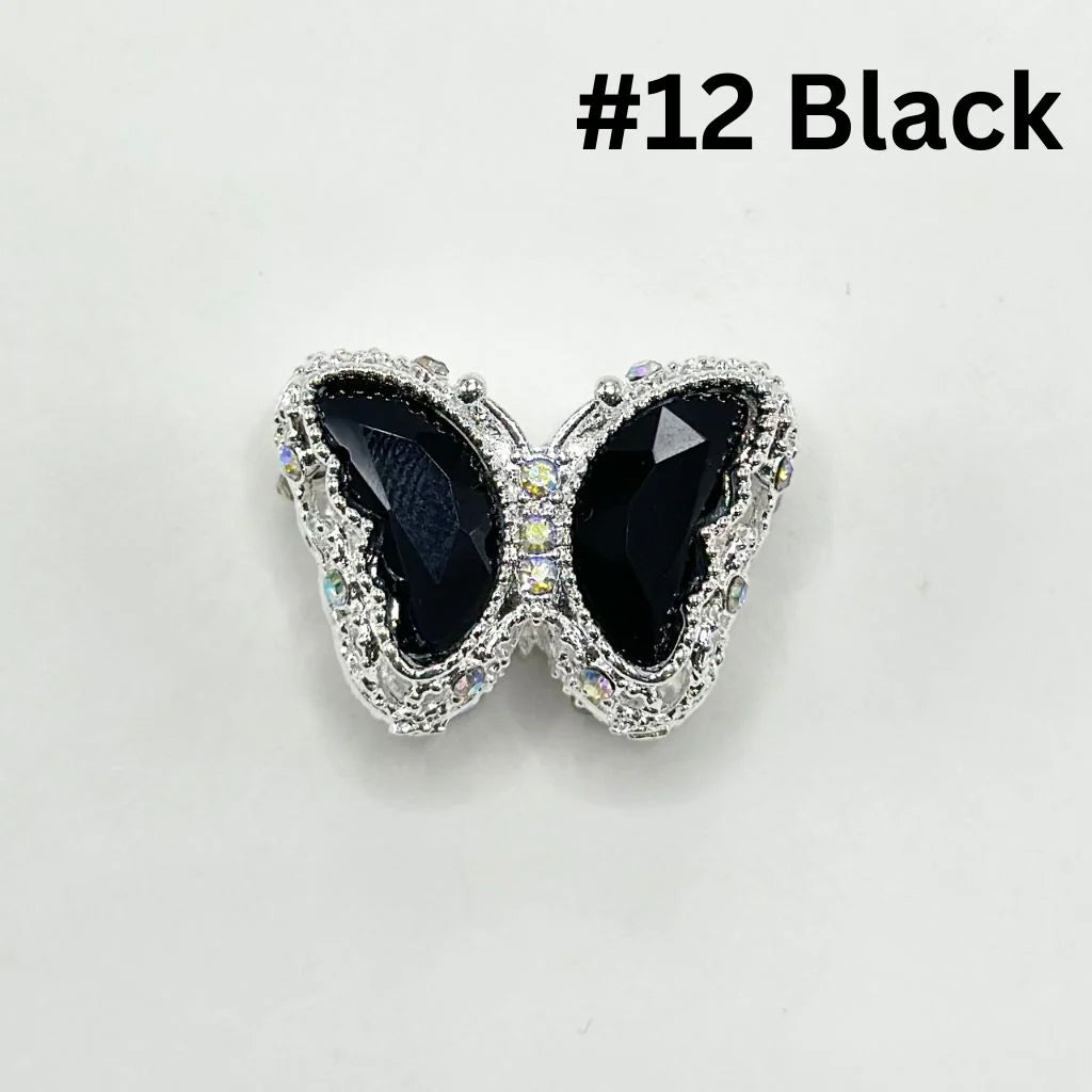 z-Multi Color Metal Beads with Fancy Alloy Hollow Sparkling Rhinestone Butterfly, 20MM by 28MM