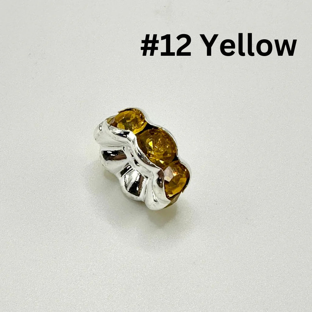 z-Crimp Beads, Huge Wavy Spacers with Rhinestones in Solid Colors, 20mm, ZJ