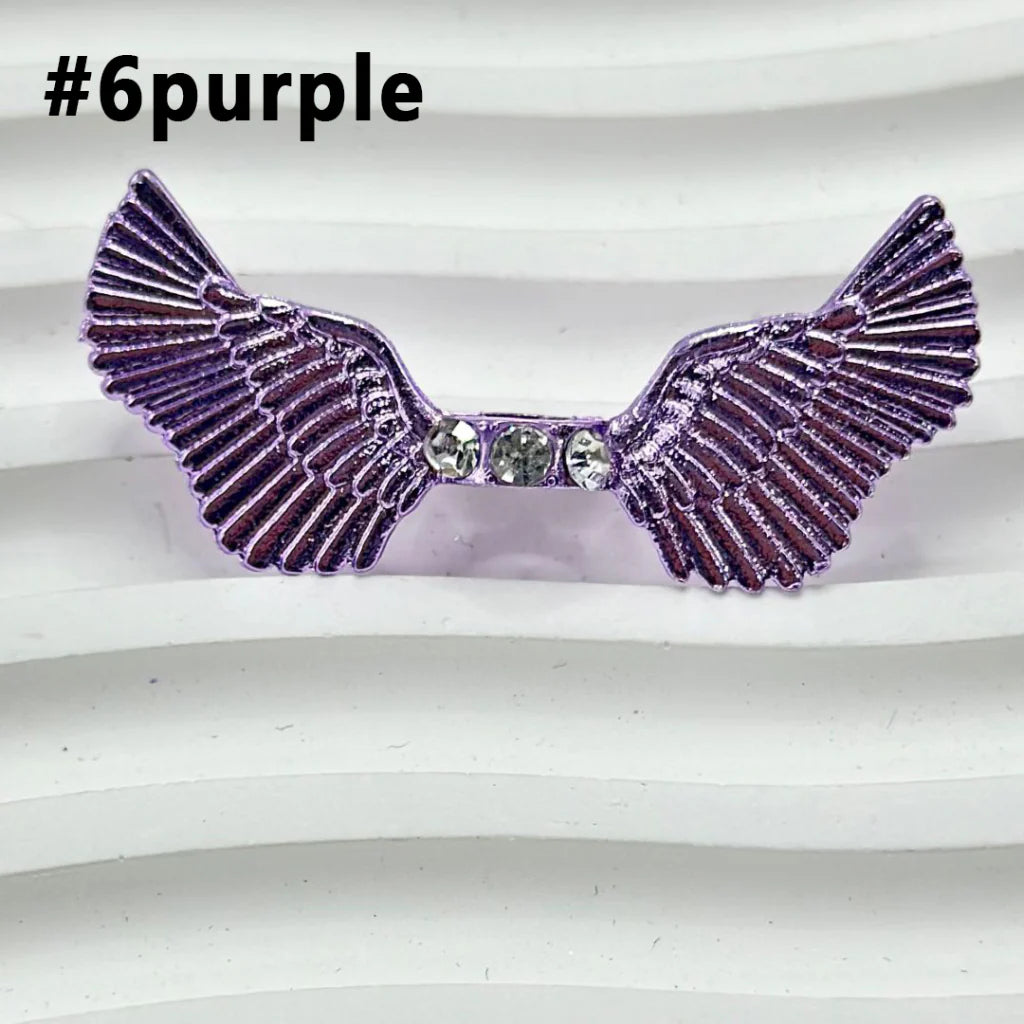 z-Clear Rhinestone Spacers with Angel Wings, 44MM