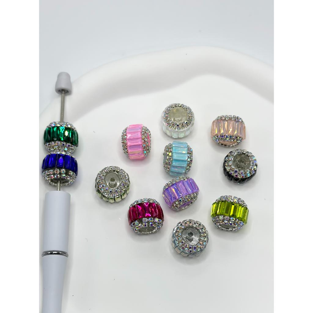 z-See Thru Acrylic Beads with Long Crystal Rhinestones, Chain, ZY