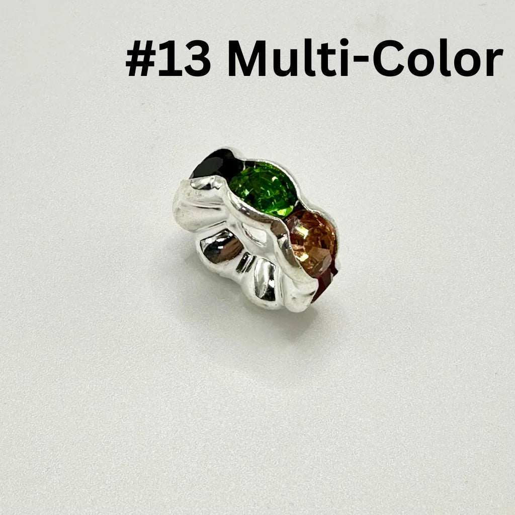 z-Crimp Beads, Huge Wavy Spacers with Rhinestones in Solid Colors, 20mm, ZJ