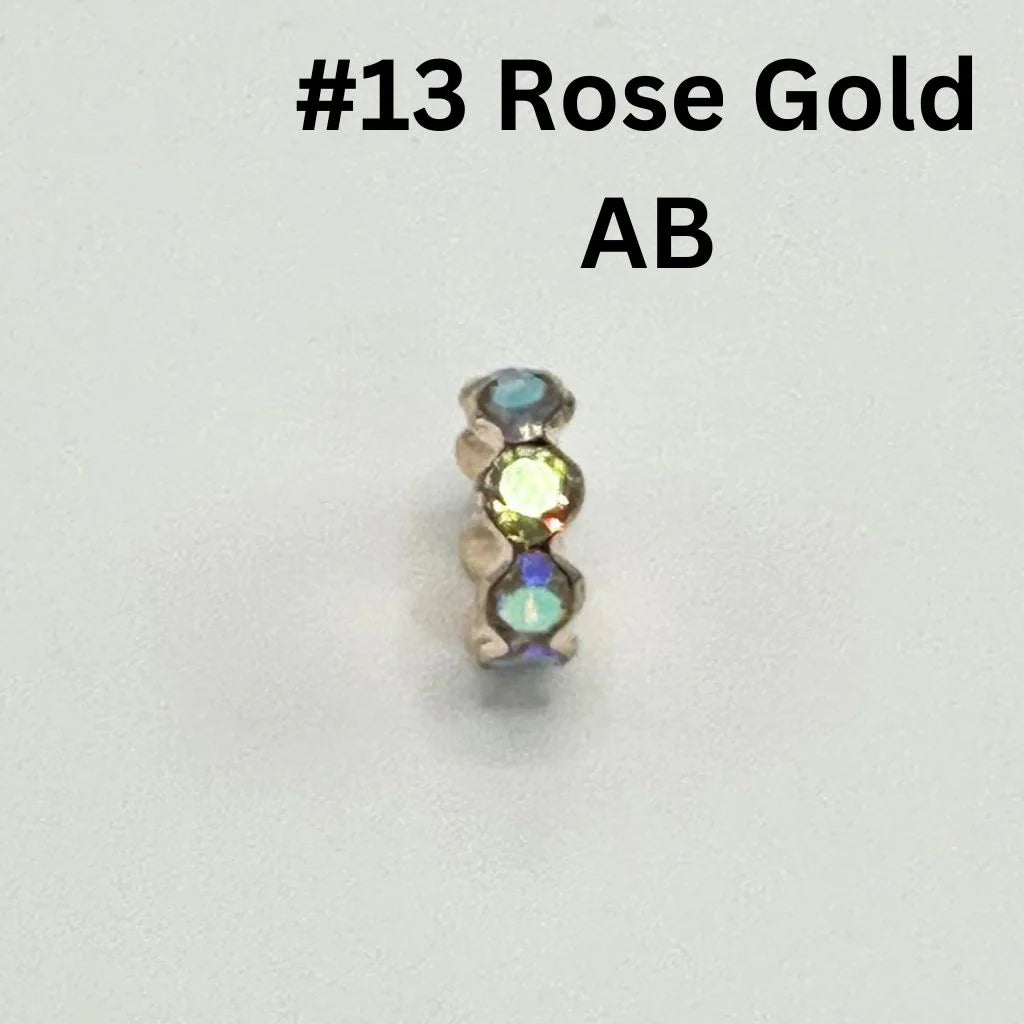 z-Crimp Beads, Metal Wave Shape Spacers with Rhinestones in Solid Colors, 15mm