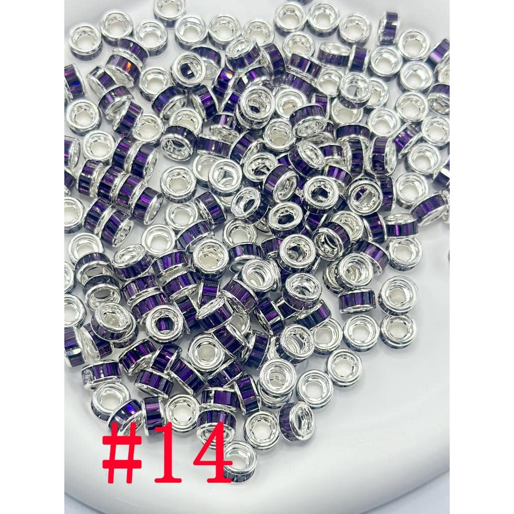 z-Round Spacers with Crystal Rhinestones, 10mm by 5mm