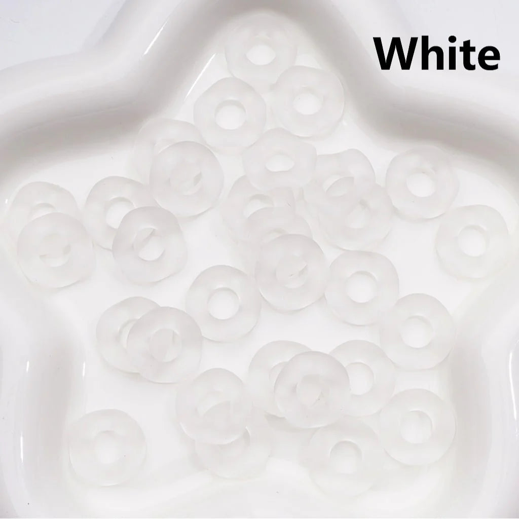 z-Multi-Color Translucent Frosted Large Hole Wavy Shape Acrylic Spacer Beads, 16MM (Single Color is only available for 500pcs(Whole bag))