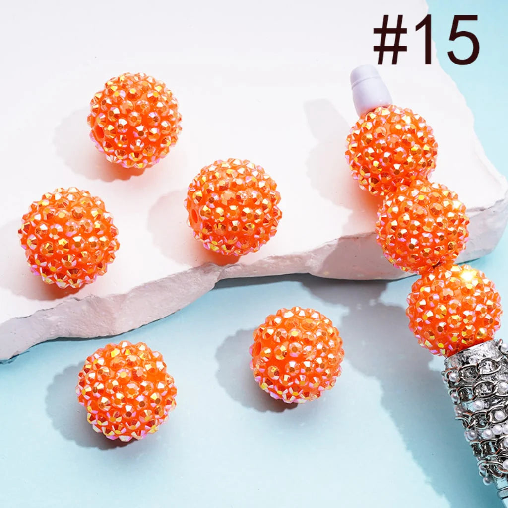 z-20MM Rhinestone Beads, Collection of Acrylic Rhinestone Beads, Part 1: Color No.1 -No.32