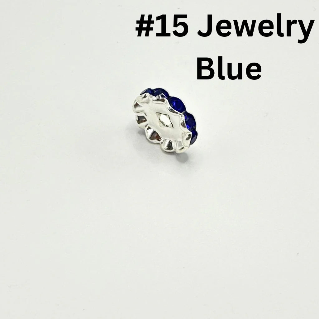 z-Crimp Beads, Metal Wave Shape Spacers with Rhinestones in Solid Colors, 15mm
