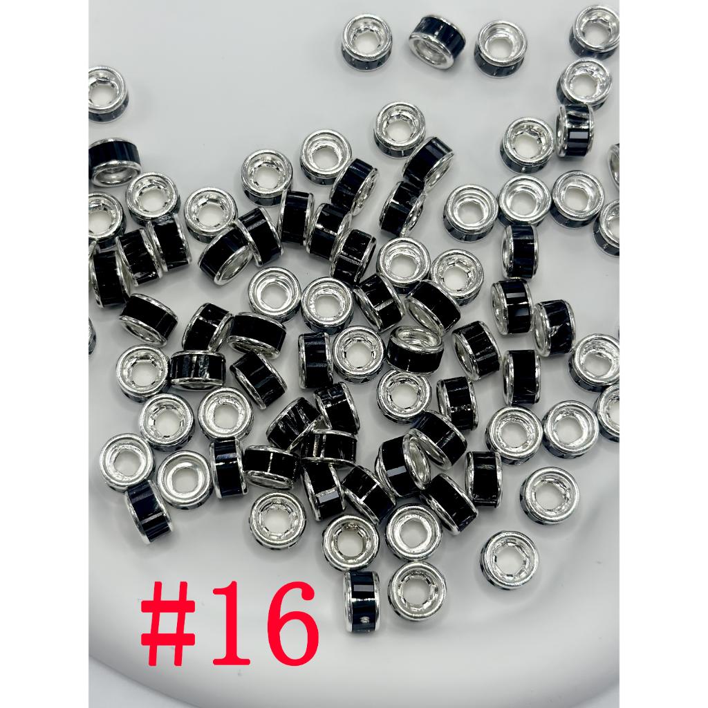 z-Round Spacers with Crystal Rhinestones, 10mm by 5mm