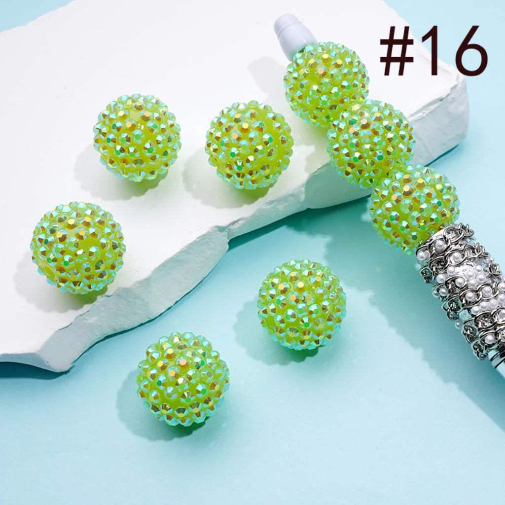 z-20MM Rhinestone Beads, Collection of Acrylic Rhinestone Beads, Part 1: Color No.1 -No.32