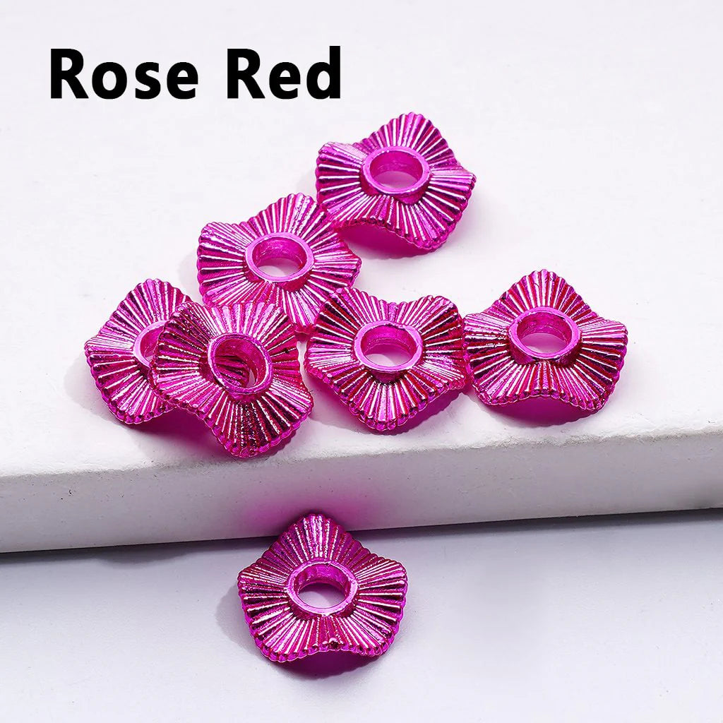 z-Mini Cute Multi-Color Wave Shape Metal Spacer with Stripes, 10MM