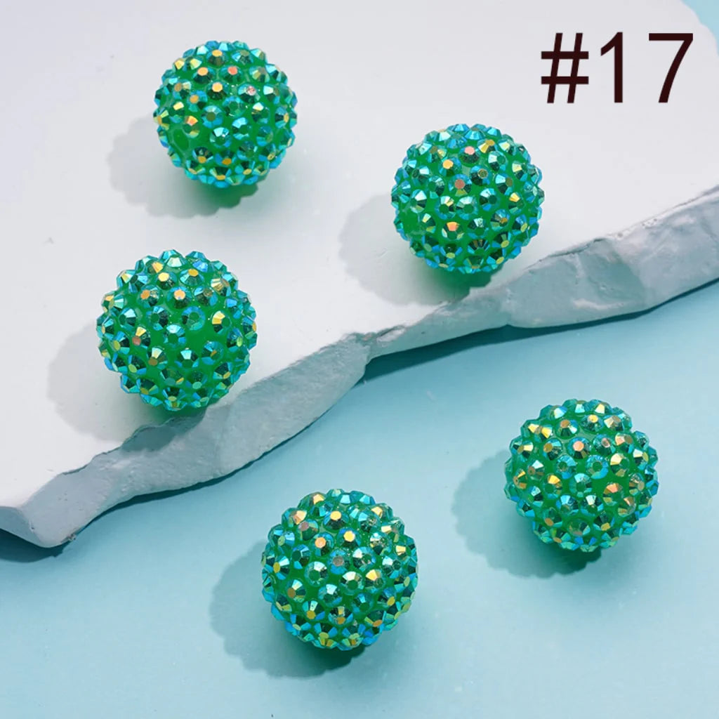 z-20MM Rhinestone Beads, Collection of Acrylic Rhinestone Beads, Part 1: Color No.1 -No.32