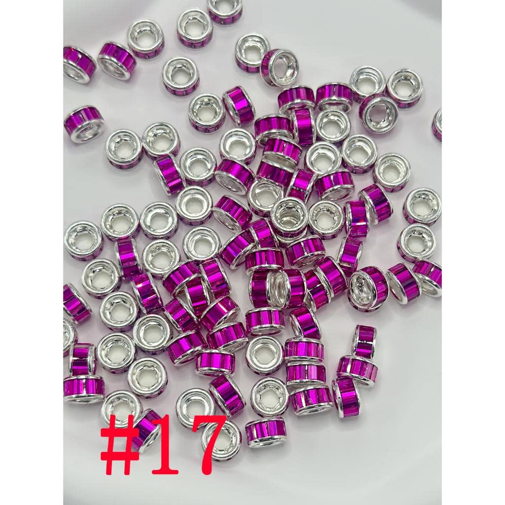 z-Round Spacers with Crystal Rhinestones, 10mm by 5mm