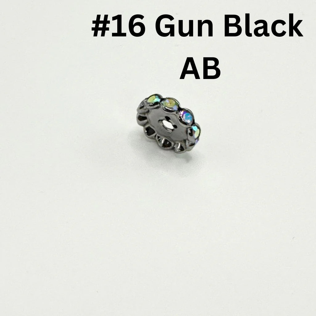 z-Crimp Beads, Metal Wave Shape Spacers with Rhinestones in Solid Colors, 15mm