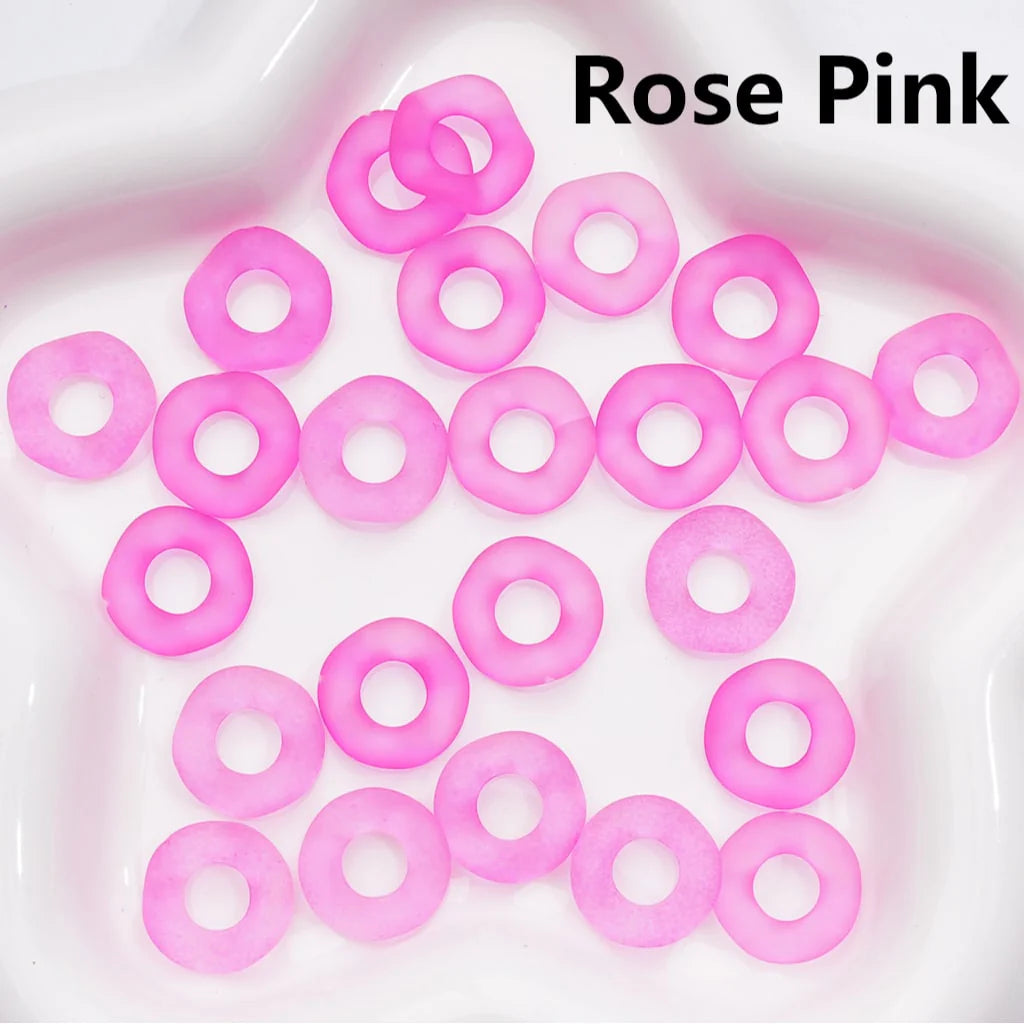 z-Multi-Color Translucent Frosted Large Hole Wavy Shape Acrylic Spacer Beads, 16MM (Single Color is only available for 500pcs(Whole bag))