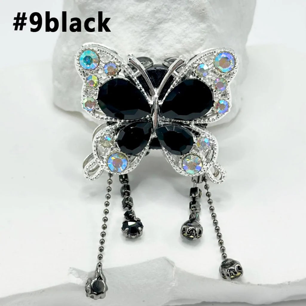 z-Bling Bling Butterfly Fancy Alloy Clay Beads with Rhinestones and Pendants Chains, 34MM by 40MM