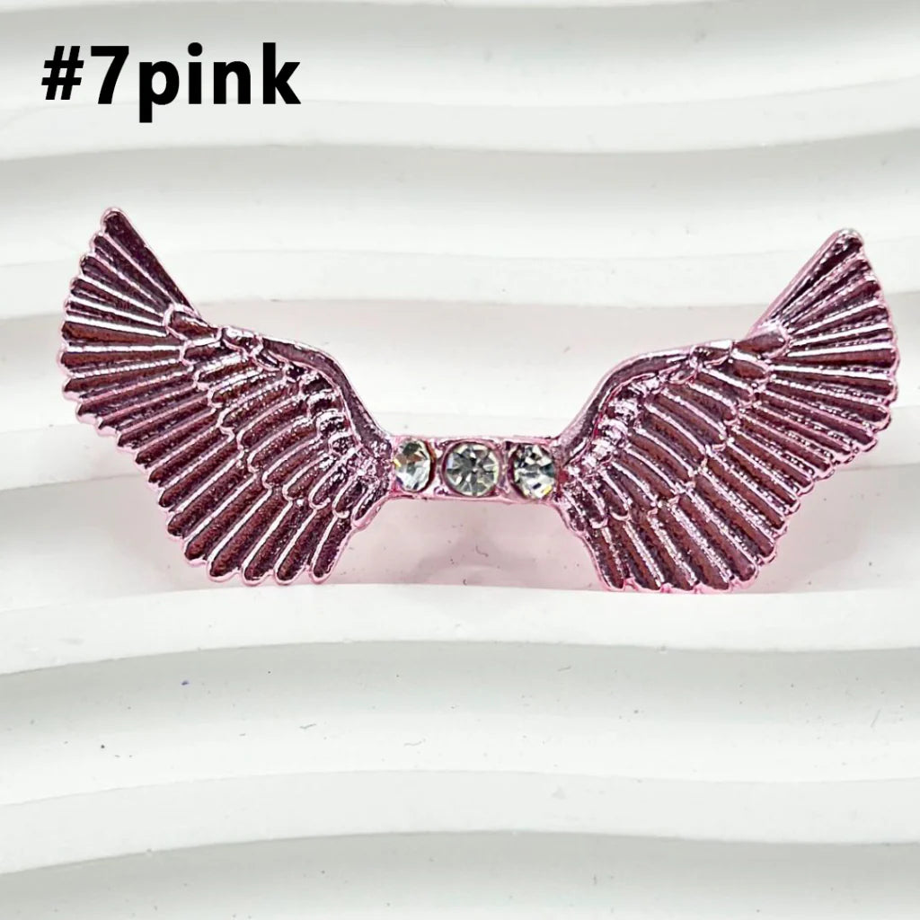 z-Clear Rhinestone Spacers with Angel Wings, 44MM