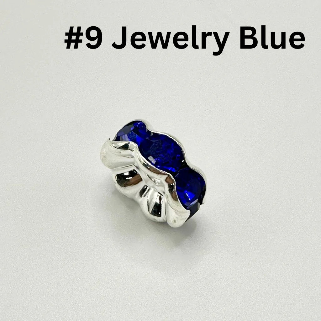 z-Crimp Beads, Huge Wavy Spacers with Rhinestones in Solid Colors, 20mm, ZJ