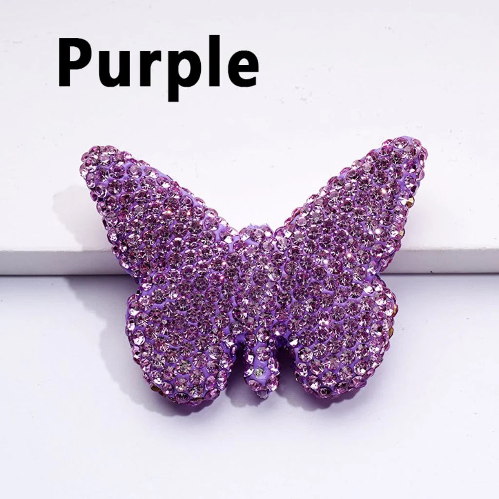 z-Exquisite Multi-Color Butterfly Clay Beads with Shiny Rhinestones, 54*41MM