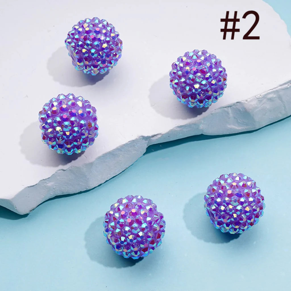 z-20MM Rhinestone Beads, Collection of Acrylic Rhinestone Beads, Part 1: Color No.1 -No.32